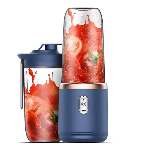 Wireless Portable Blender 400Ml Single Double Cup Set 6 Stainless Steel Blades Powerful for Juice Smoothie Travel Home